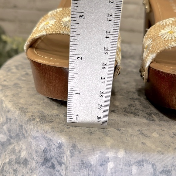 Madden Girl “Lifft” Daisy Raffia Tan Open Toe One-Band Platforms WMS 6.5M🌼VGUC - Picture 3 of 12